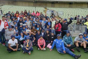 Play on the outfield at Edgbaston Stadium