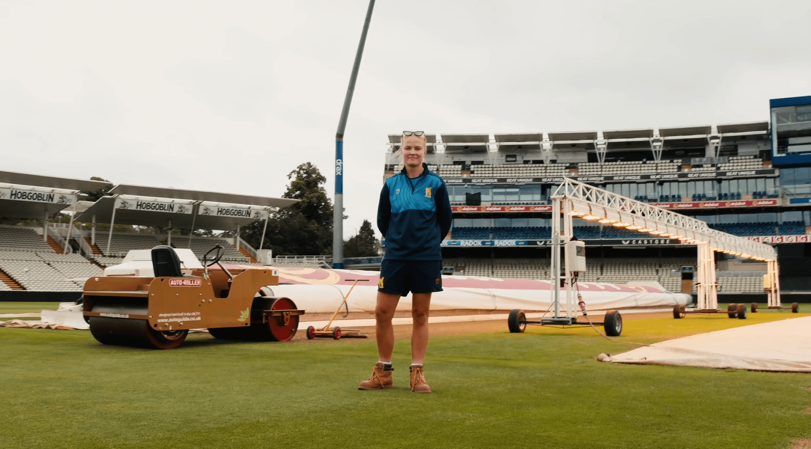 All-women ground staff prepare Edgbaston Ashes wicket